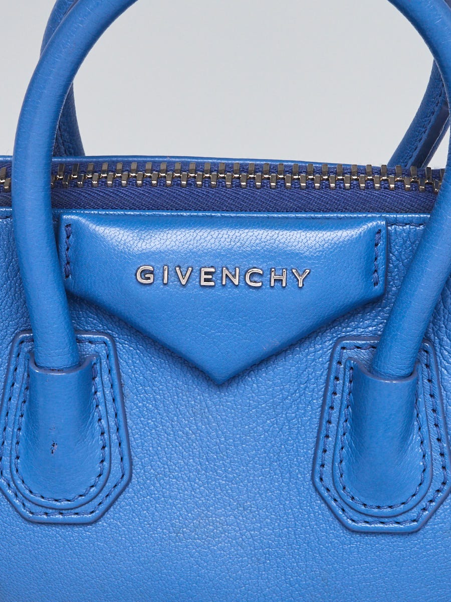 Givenchy Small Antigona Goatskin Sugar Leather Blue Bag
