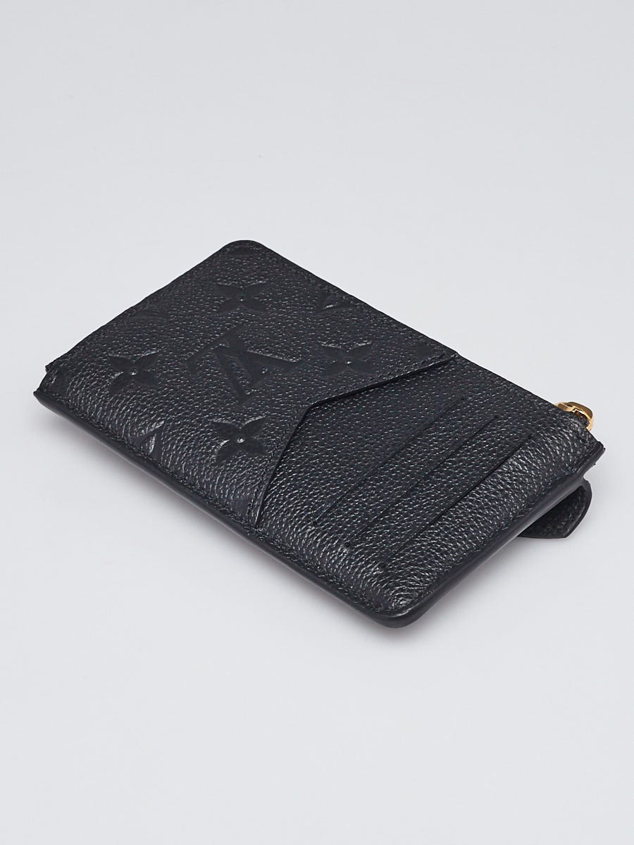 Business Card Holder Monogram Empreinte Leather in Black - Small