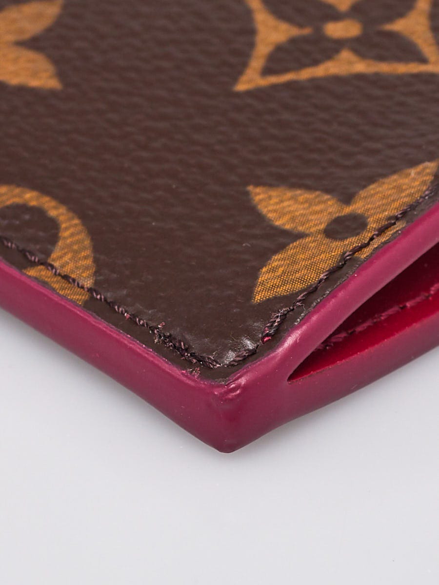 Louis Vuitton Monogram Canvas Fuchsia Leather Zipped Card