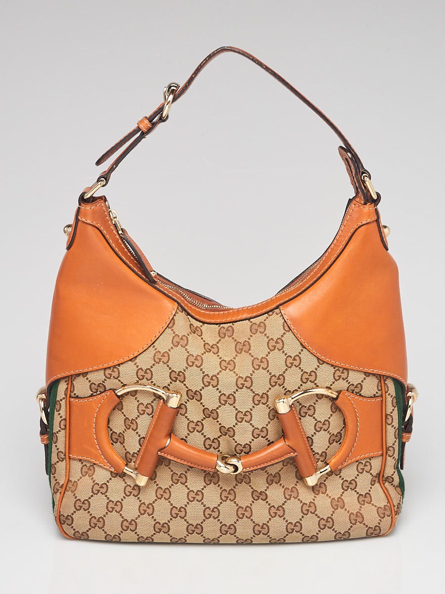 Gucci Taupe Nubuck Leather Heritage Horsebit Hobo Bag - Yoogi's Closet