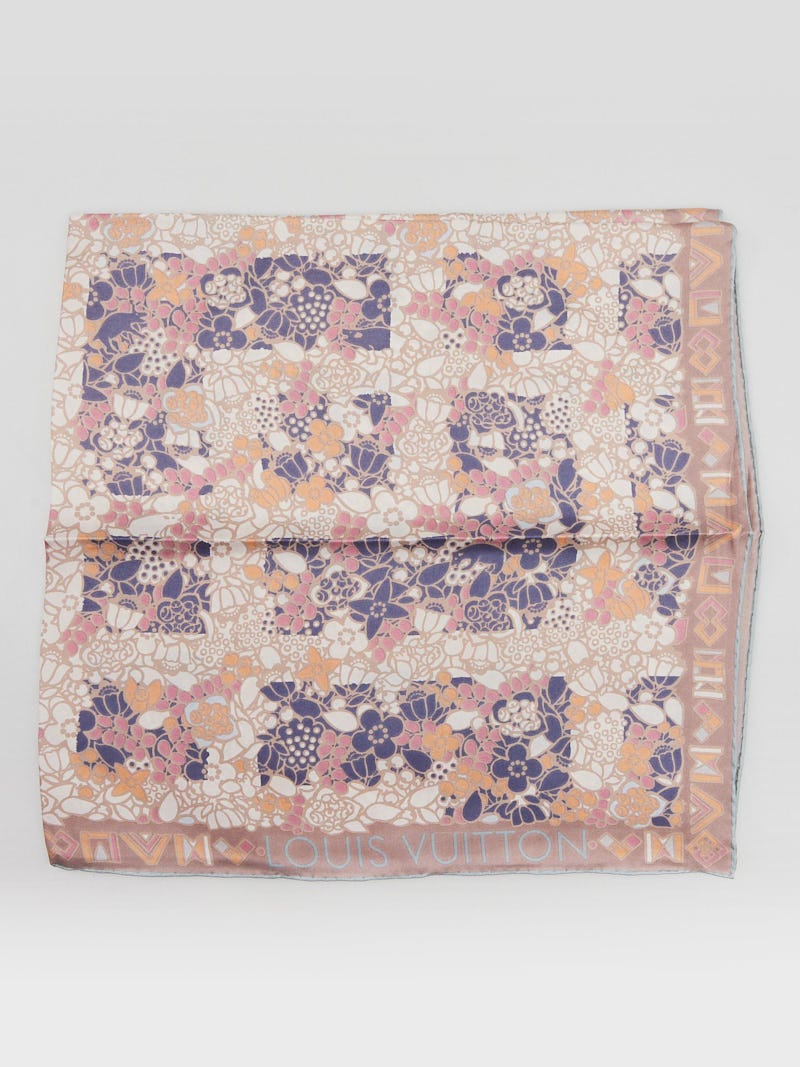 Louis Vuitton Pink/Multicolor Print Silk Square Scarf - Yoogi's Closet