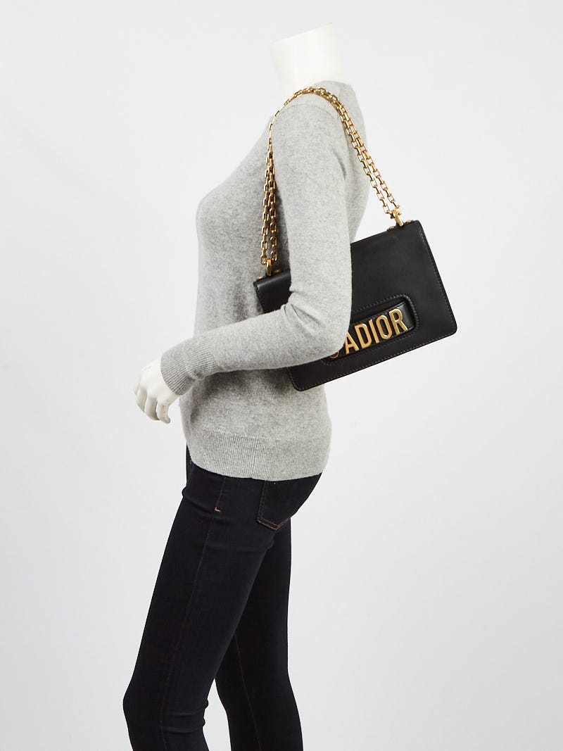 Christian Dior Black Smooth Calfskin Leather J'ADIOR Shoulder Bag