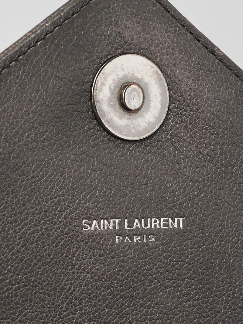 Saint Laurent Classic Monogram College Bag Matelasse Chevron Leather Large  Gray 1529311