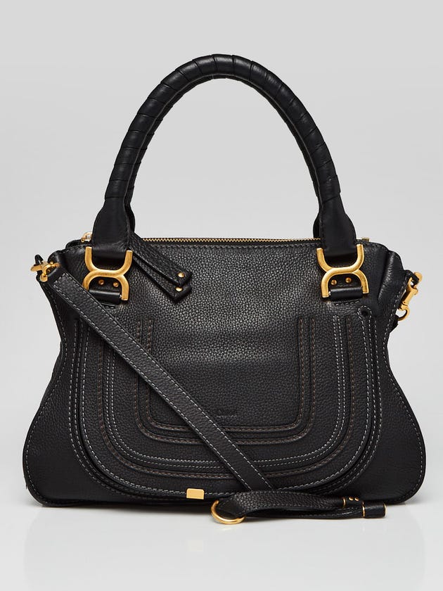 Chloe Black Leather Medium Marcie Satchel Bag