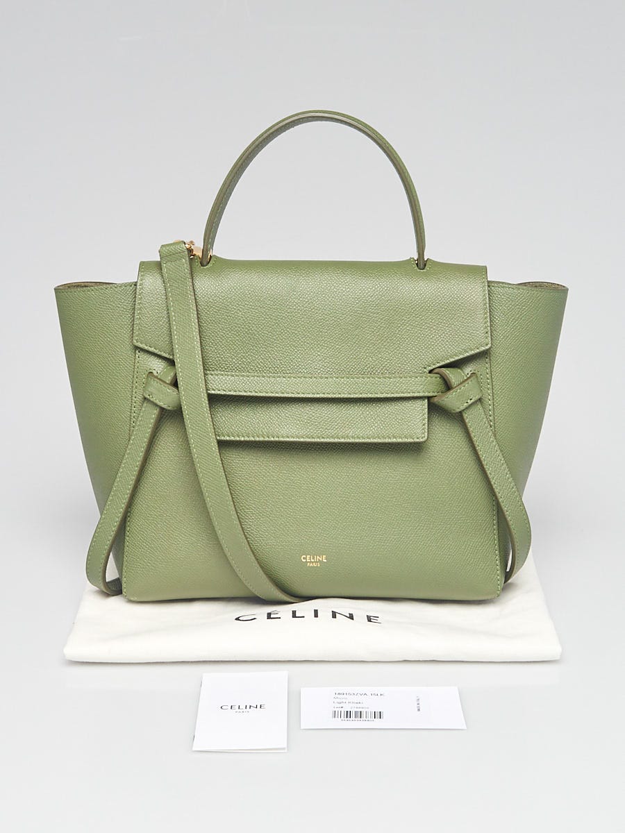 Celine Belt Bag Nano color Green Ladies handbag Leather used from