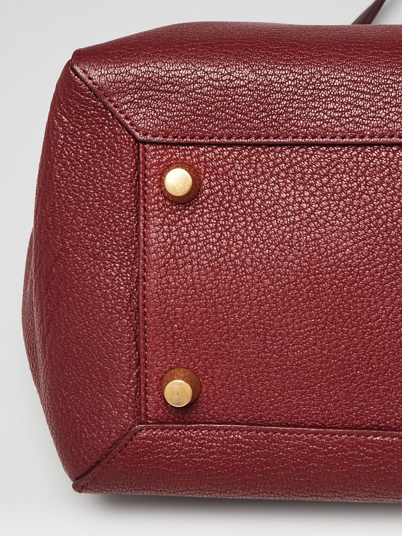 Celine Burgundy Grained Leather Mini Belt Bag