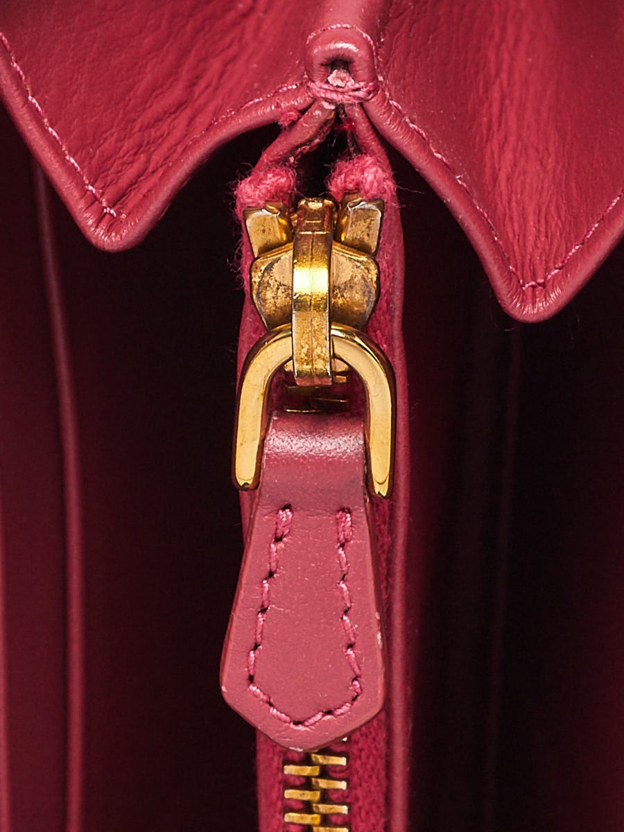 Prada Peonia Saffiano Vernice Leather Bow Zip Wallet