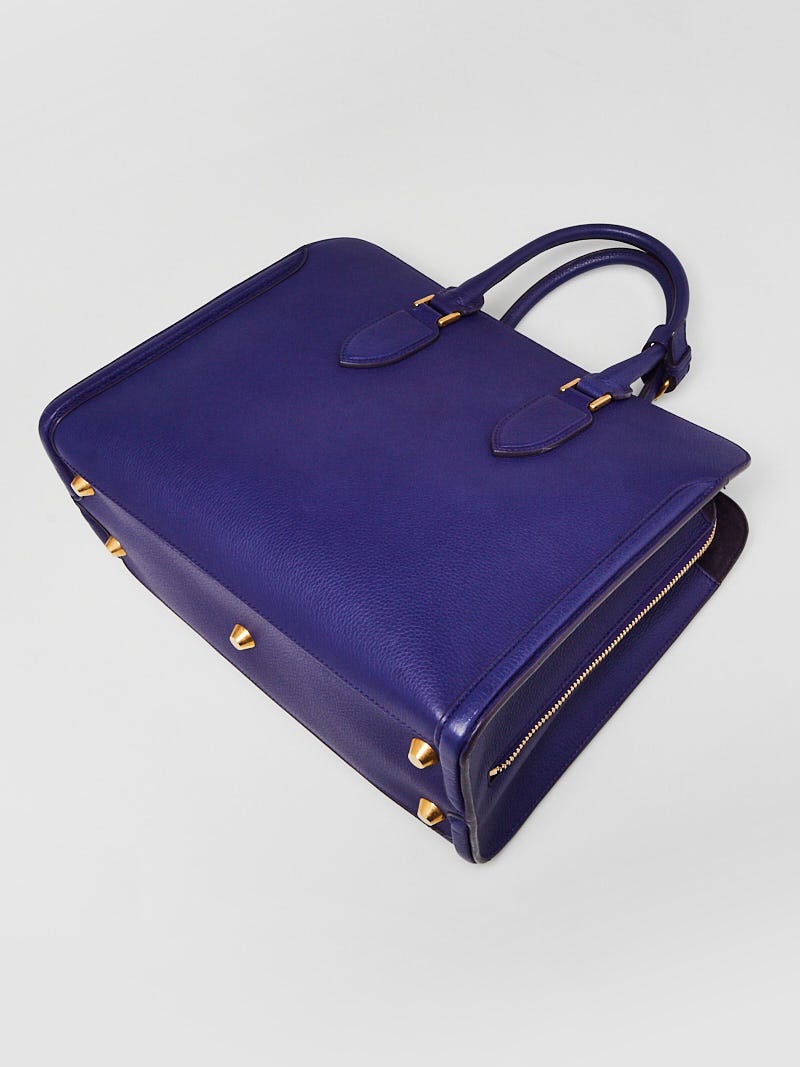 トートバッグ Alexander Mcqueen Tyrian Purple Leather T-Bar Shopping Bag Alexander McQueen Tyrian Purple Leather T-bar Shopping Bag