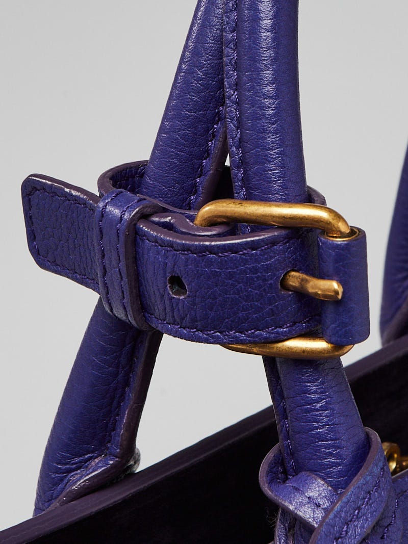 Alexander McQueen Purple Grained Leather Heroine Open Tote