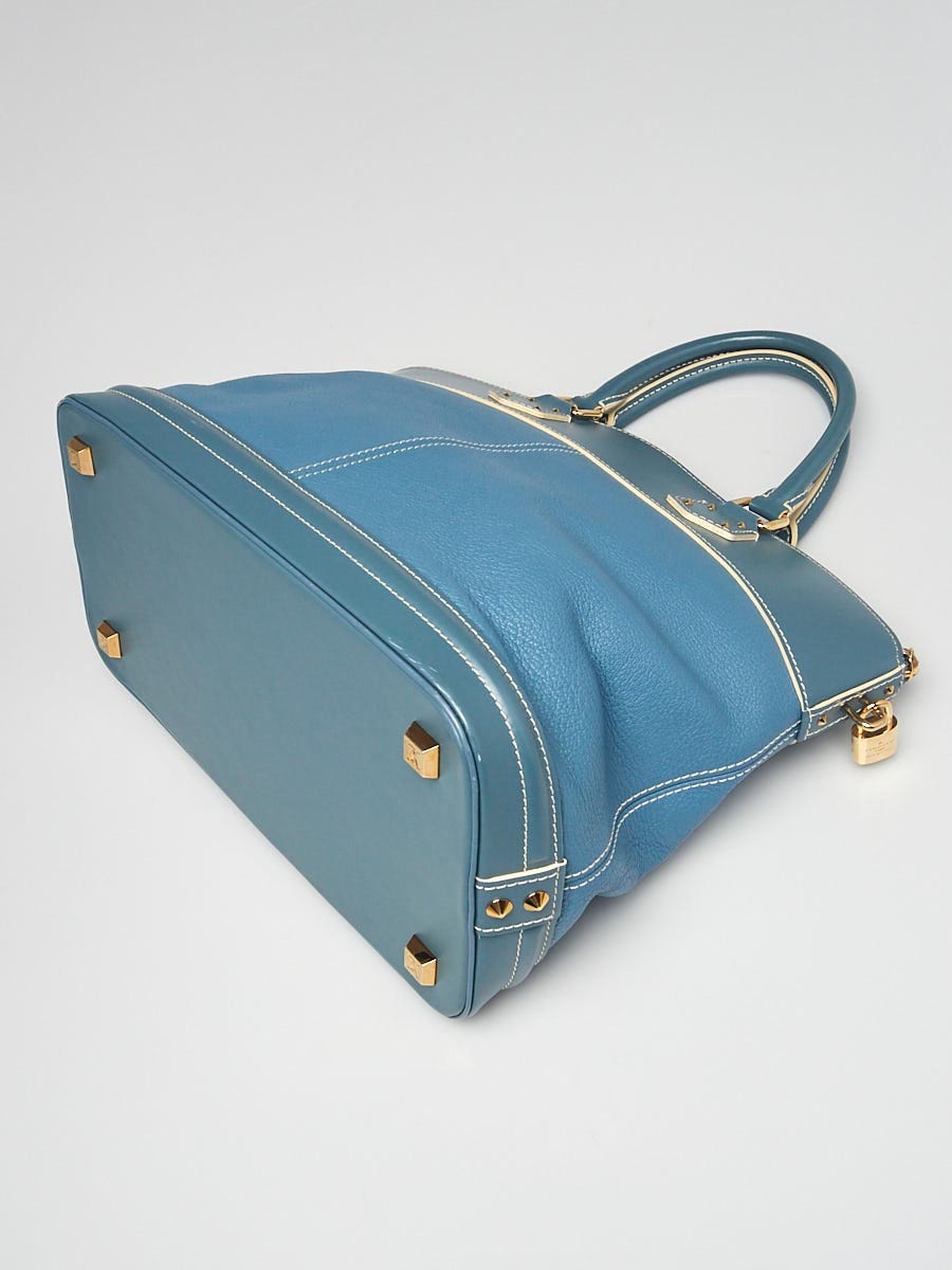 Louis Vuitton Blue Suhali Leather Lockit MM Bag - Yoogi's Closet