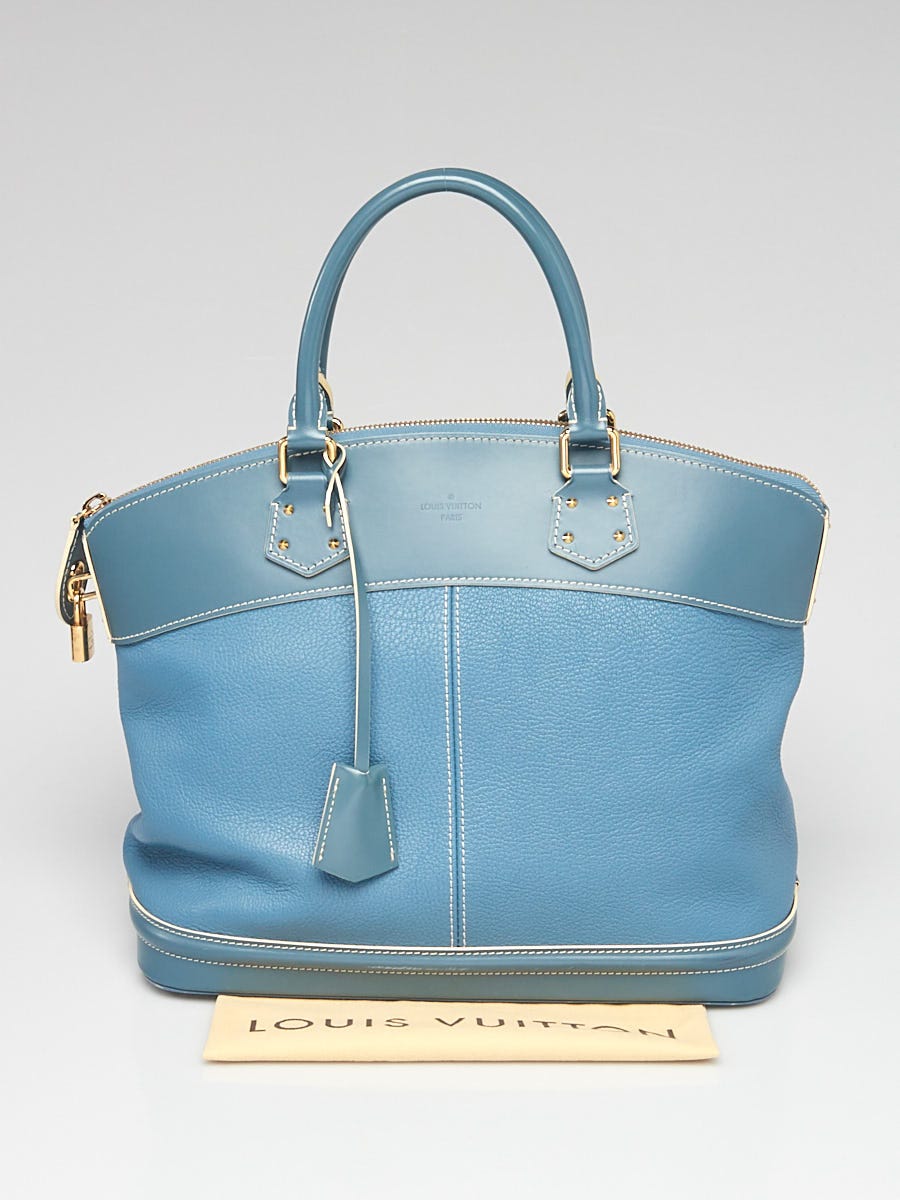 Louis Vuitton Blue Suhali Leather Lockit MM Bag - Yoogi's Closet