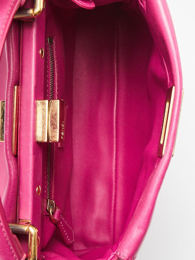 Fendi Purple Nappa Leather Mini Peekaboo Satchel Bag 8BN244 - Yoogi's Closet