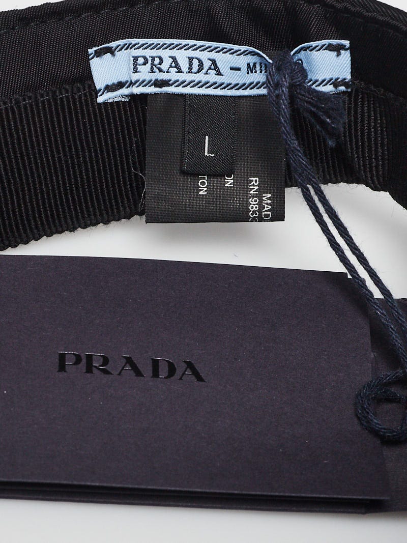 Prada Black Nylon Logo Visor Hat Size L | Yoogi's Closet