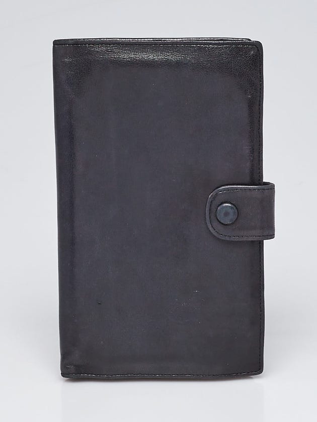 Chanel Black Lambskin Leather CC French Purse Wallet