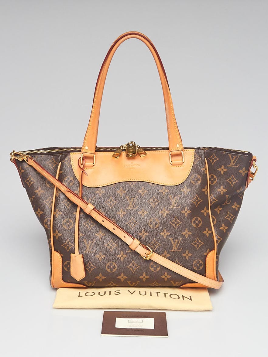 Sold at Auction: Louis Vuitton Black Leather Shoulder Bag - Large Monogram  Estrela Tote w/ Strap