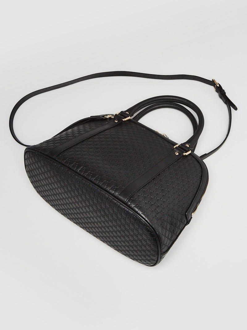 Gucci Black Micro Guccissima Leather Medium Dome Crossbody Bag - Yoogi's  Closet