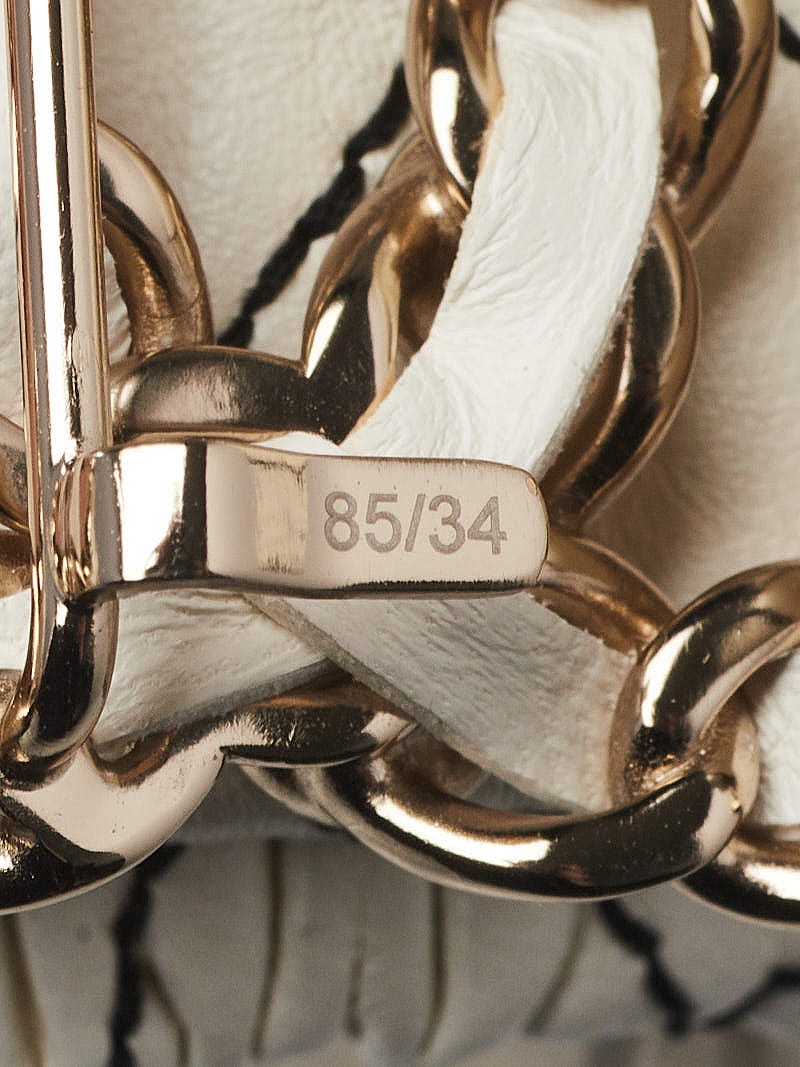 Chanel White Diamond Stitched Leather Elastic CC Belt Size 85/34 - Yoogi's  Closet