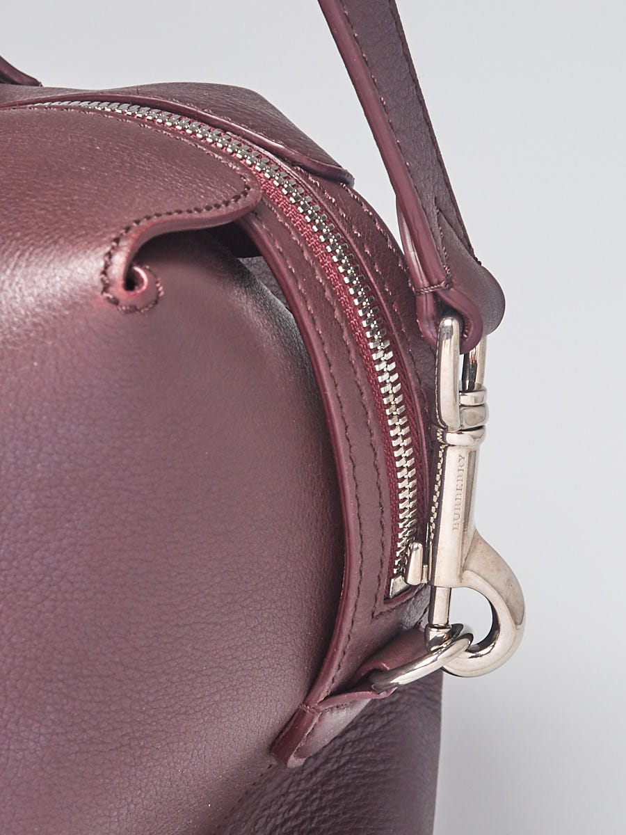 Burberry Oxblood Grained Leather Lawrence Holdall Travel Bag