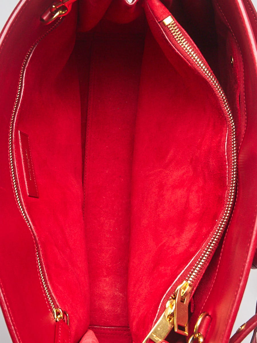 Yves Saint Laurent Red Grape Patent Leather Large Uptown Bag - Yoogi's  Closet