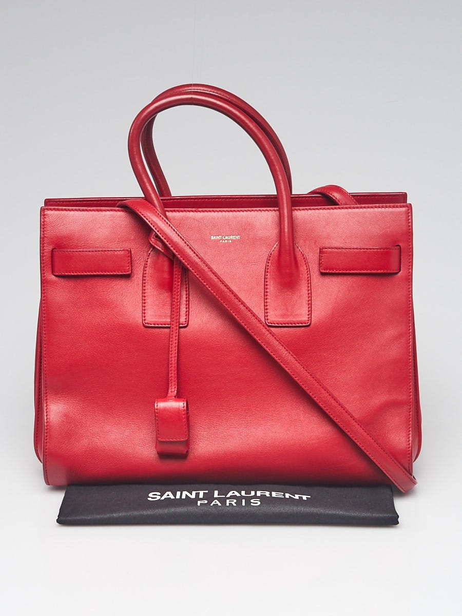 Yves Saint Laurent Red Leather Monogram Lou Belt Bag - Yoogi's Closet