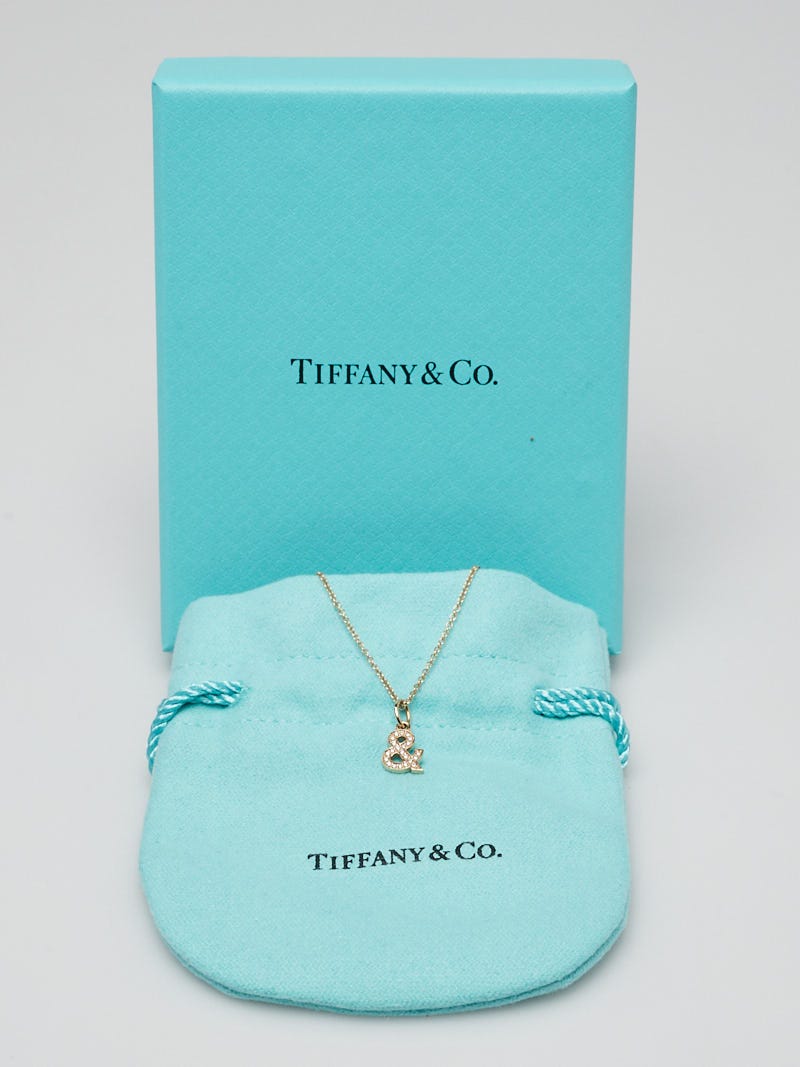 Tiffany & Co. 18k Pink Gold and Diamond Ampersand Pendant Necklace