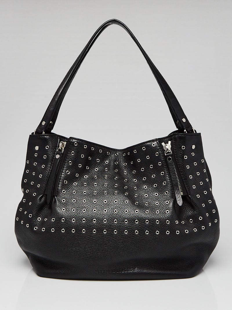 Burberry medium studded leather deals hobo bag