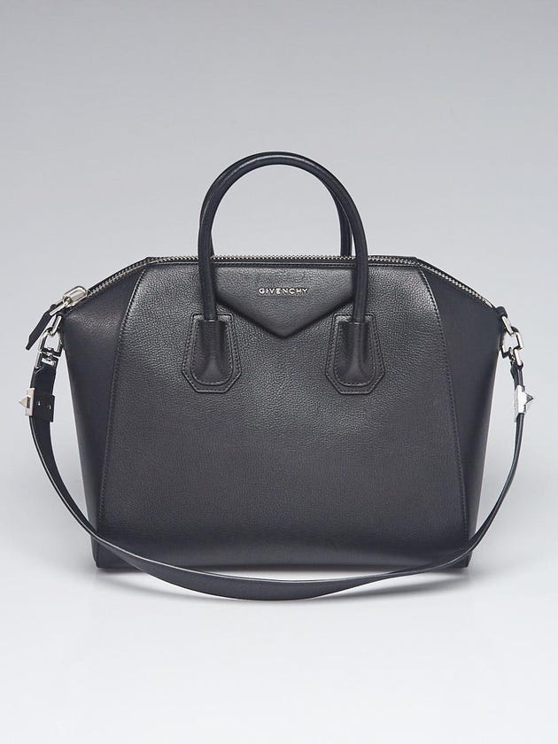 Givenchy Black Sugar Goatskin Leather Medium Antigona Bag