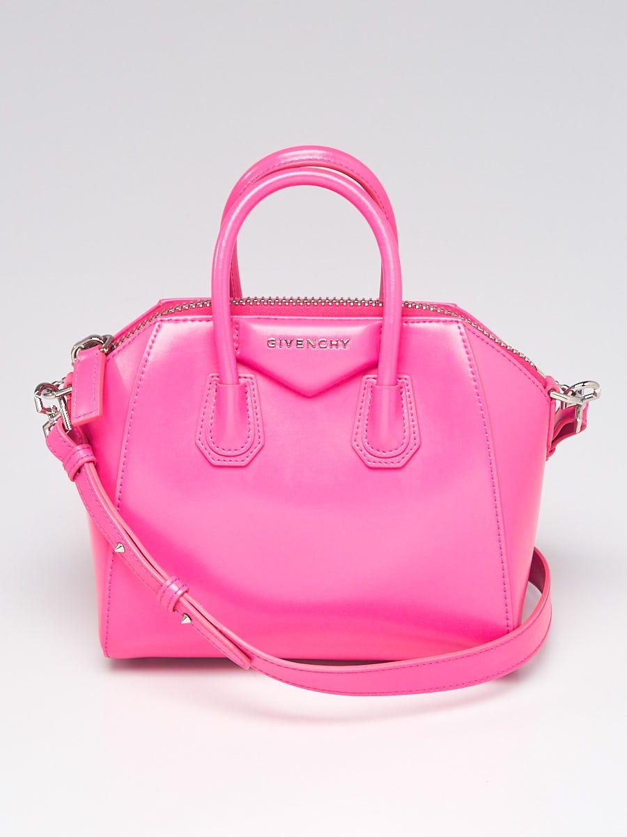 Givenchy Hot Pink Smooth Calfskin Leather Mini Antigona Bag - Yoogi's Closet