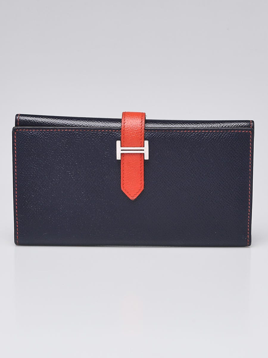 Authentic Hermes Epsom Bearn Wallet Orange 