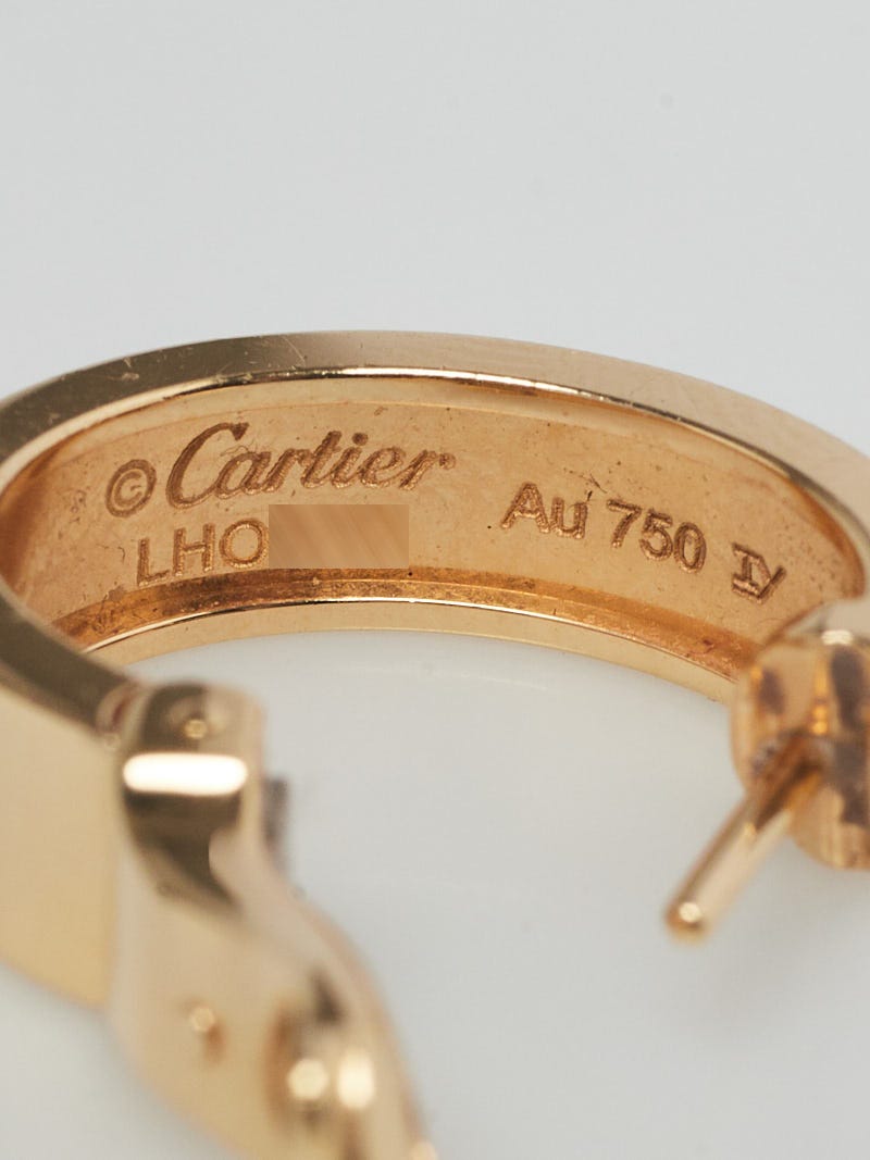 Cartier 18k Yellow Gold LOVE Huggie Hoop Earrings Yoogi s Closet