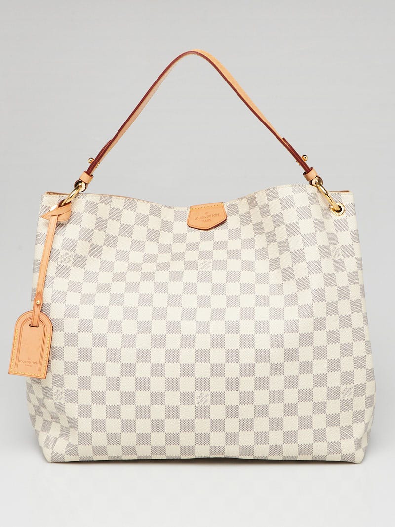Louis Vuitton Graceful mm Damier Azur Hobo Shoulder Bag White