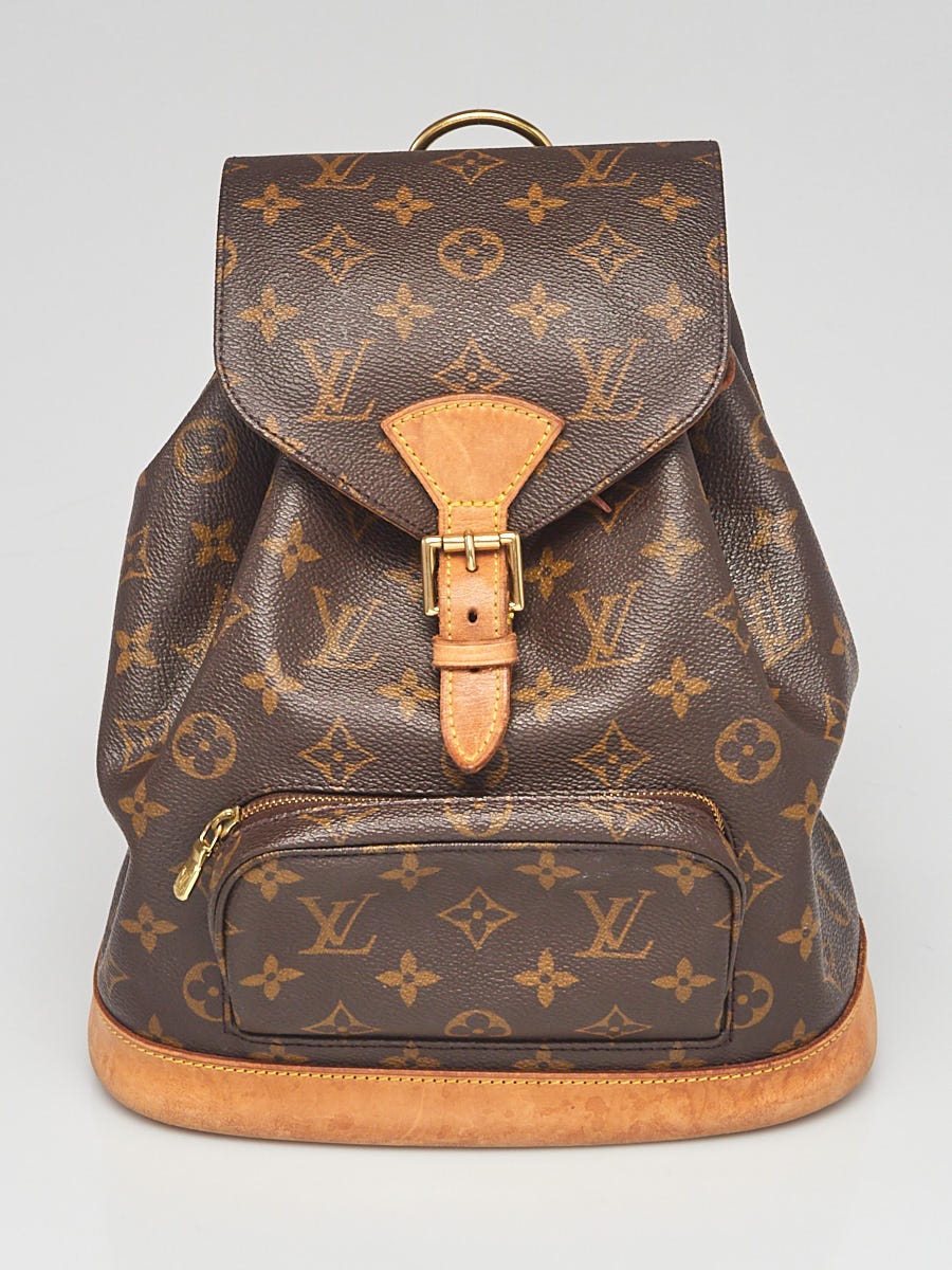 Auth Louis Vuitton LV Backpack Bag Montsouris MM Brown Monogram