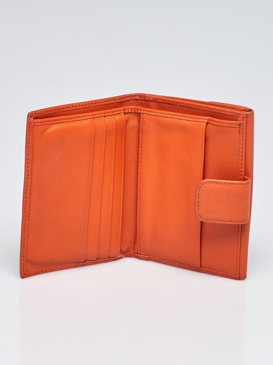 Prada orange wallet best sale