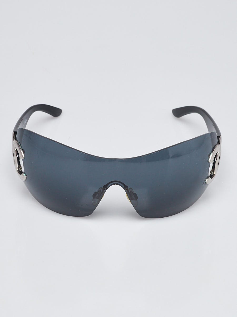 Chanel Black/Silver CC Logo Shield Sunglasses- 4124