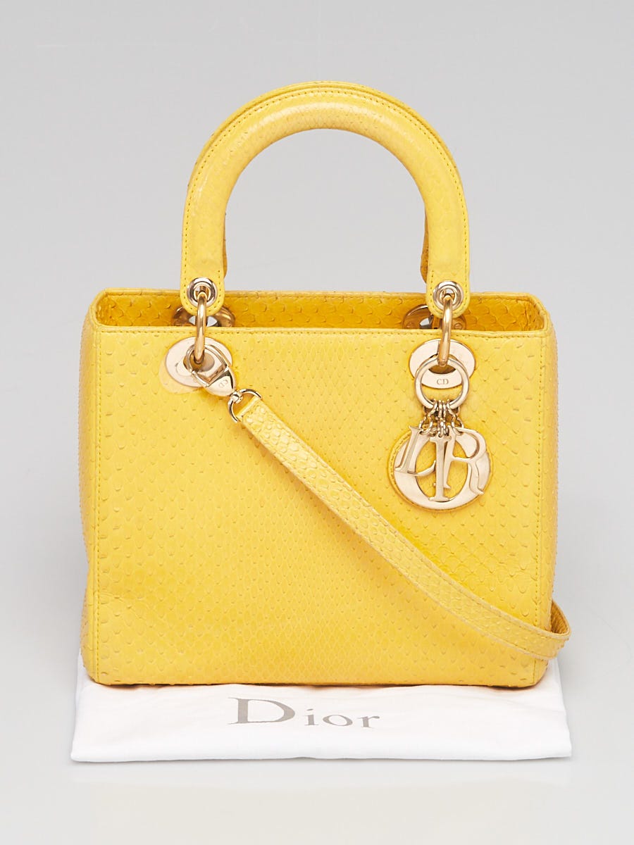 Christian Dior Lady Dior Medium Python Handbag  RUSE