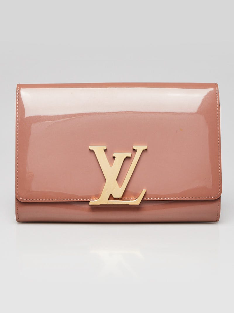 Louis Vuitton Rose Velours Vernis Leather Louise Clutch Bag