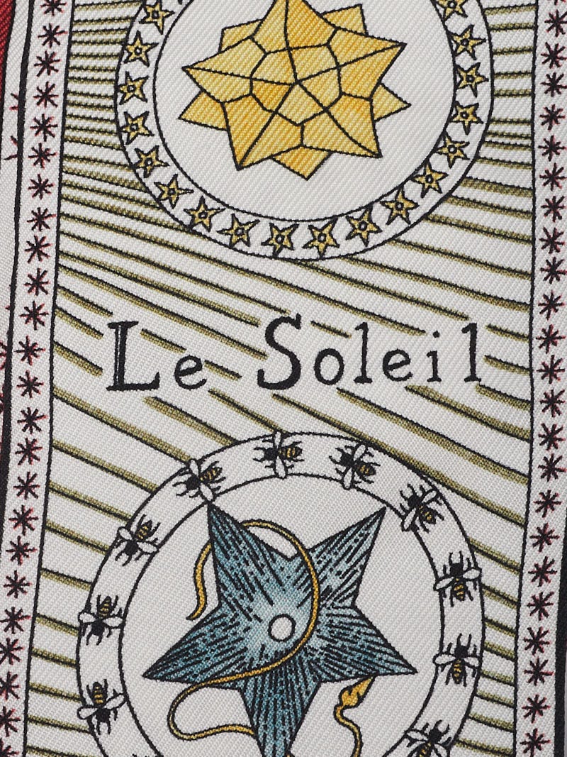 Christian Dior ミッツァ Le Soleil タロット柄 Christian Dior White/Red Silk Montaigne 30 Tarot Mizah Scarf