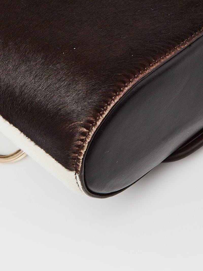 Givenchy Brown/White Pony Hair Obsedia Small Crossbody Bag