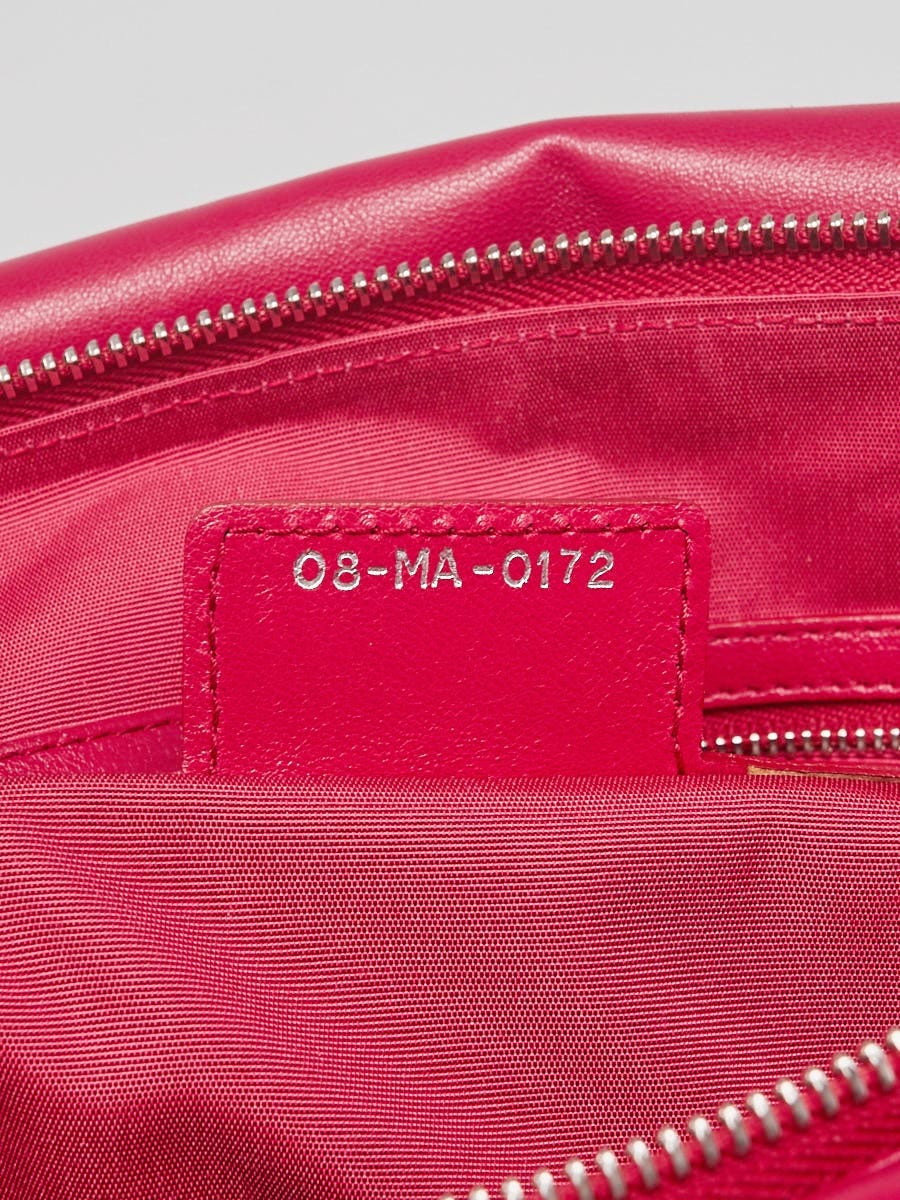 Christian Dior Dark Pink Cannage Quilted Lambskin Leather