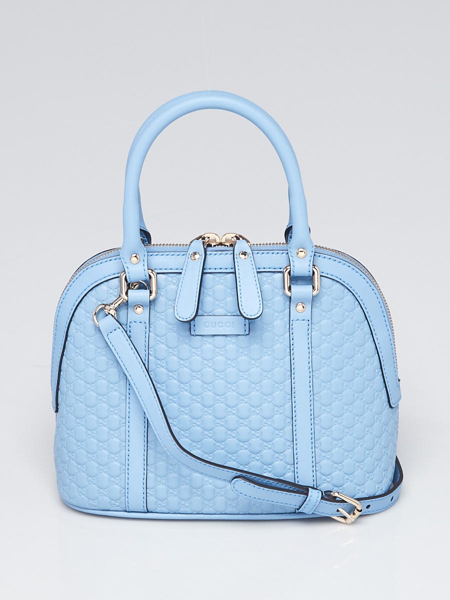 Gucci 449654 Microguccissima Leather Mini Dome Satchel Bag in Blue