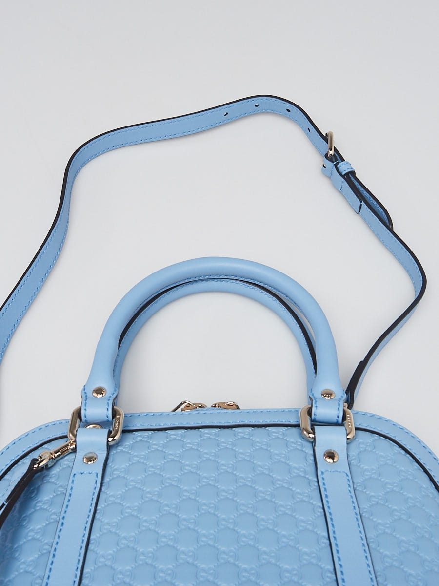 GUCCI Mini Dome Micro Guccissima Leather Crossbody Bag Blue 449654