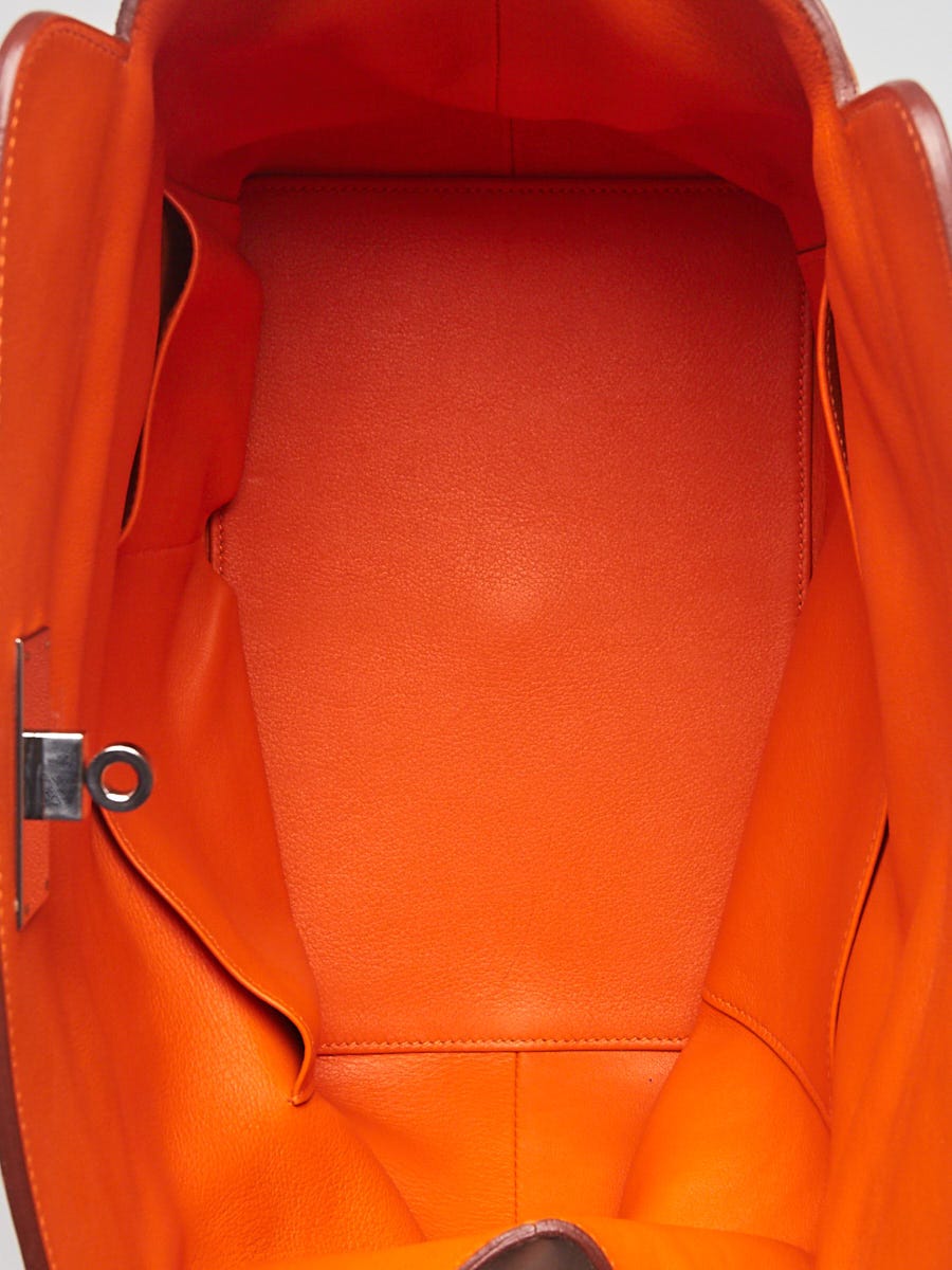 Hermes 26cm Bi-Color Gold/Orange Swift Leather Palladium