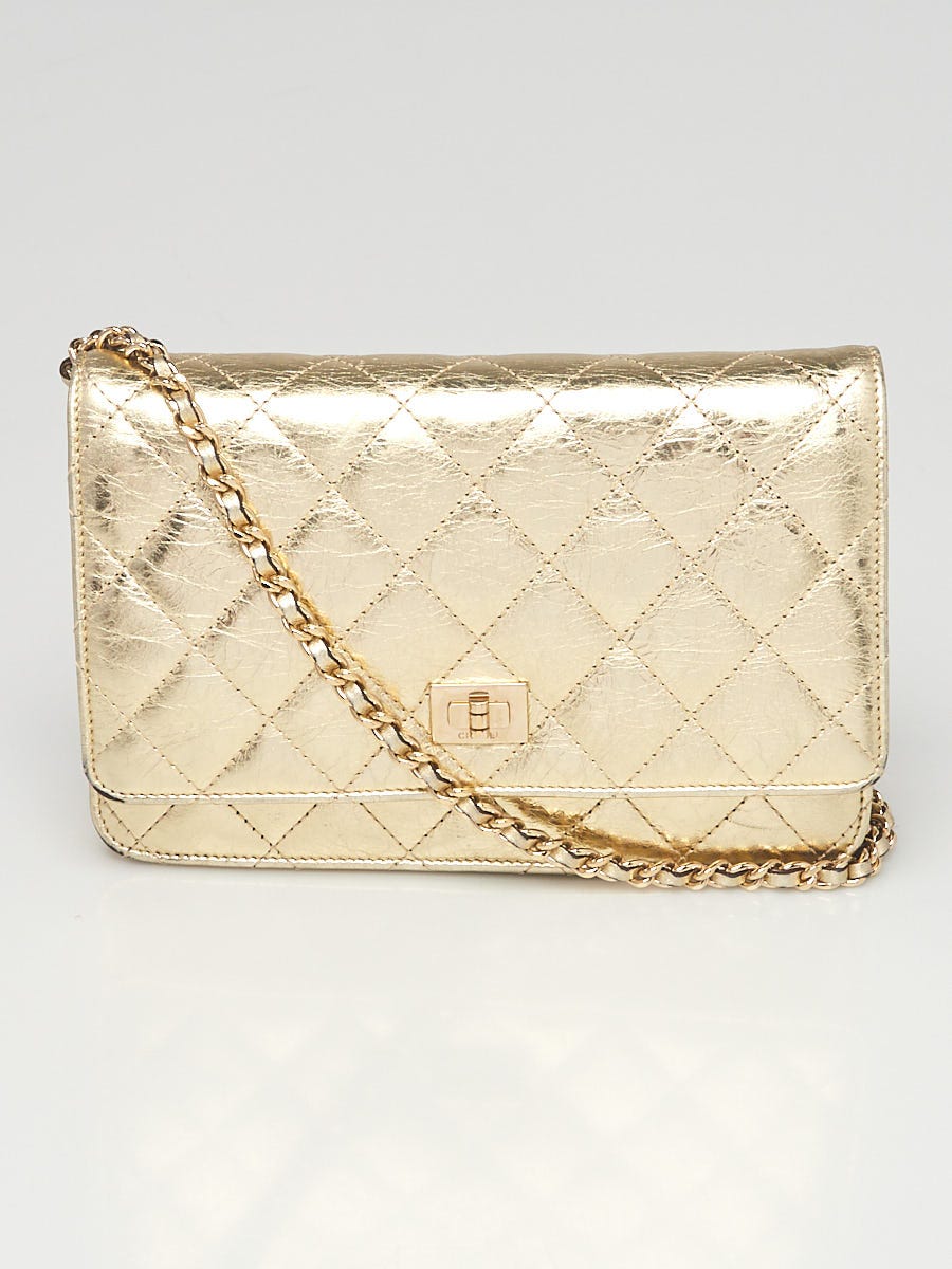 Chanel Gold Quilted Leather 2.55 Reissue WOC Clutch Bag - Yoogi's Closet