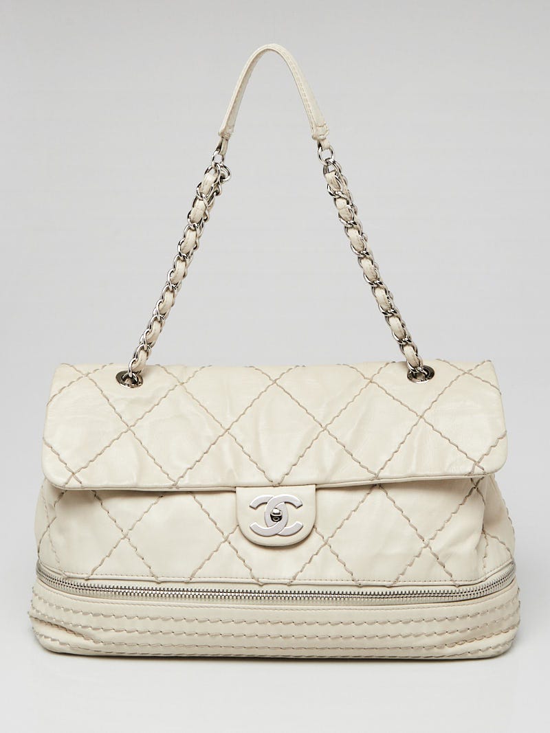 Pre-owned Chanel 2022 Small Chevron Quilted Shoulder Bag In White