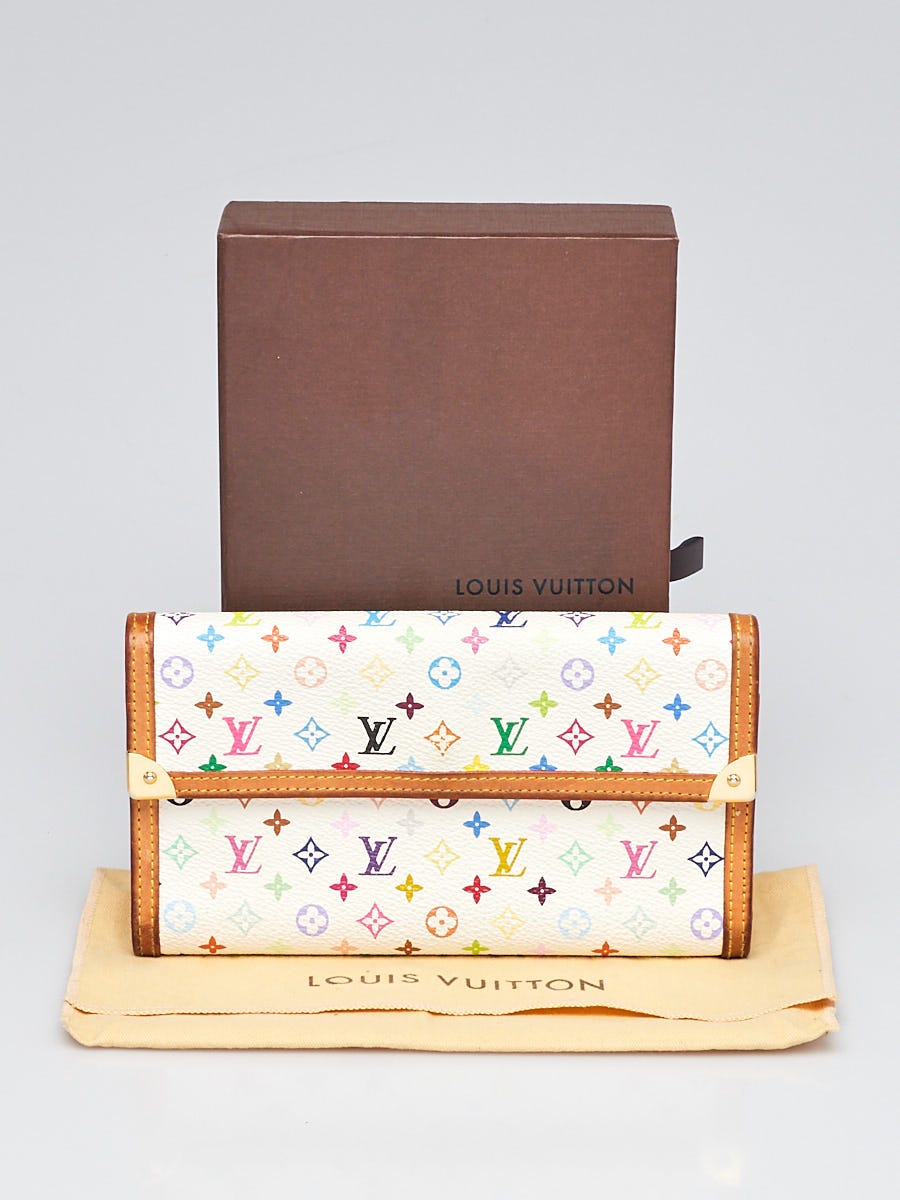 Louis Vuitton White Monogram Multicolor Porte-Tresor International Wallet -  Yoogi's Closet