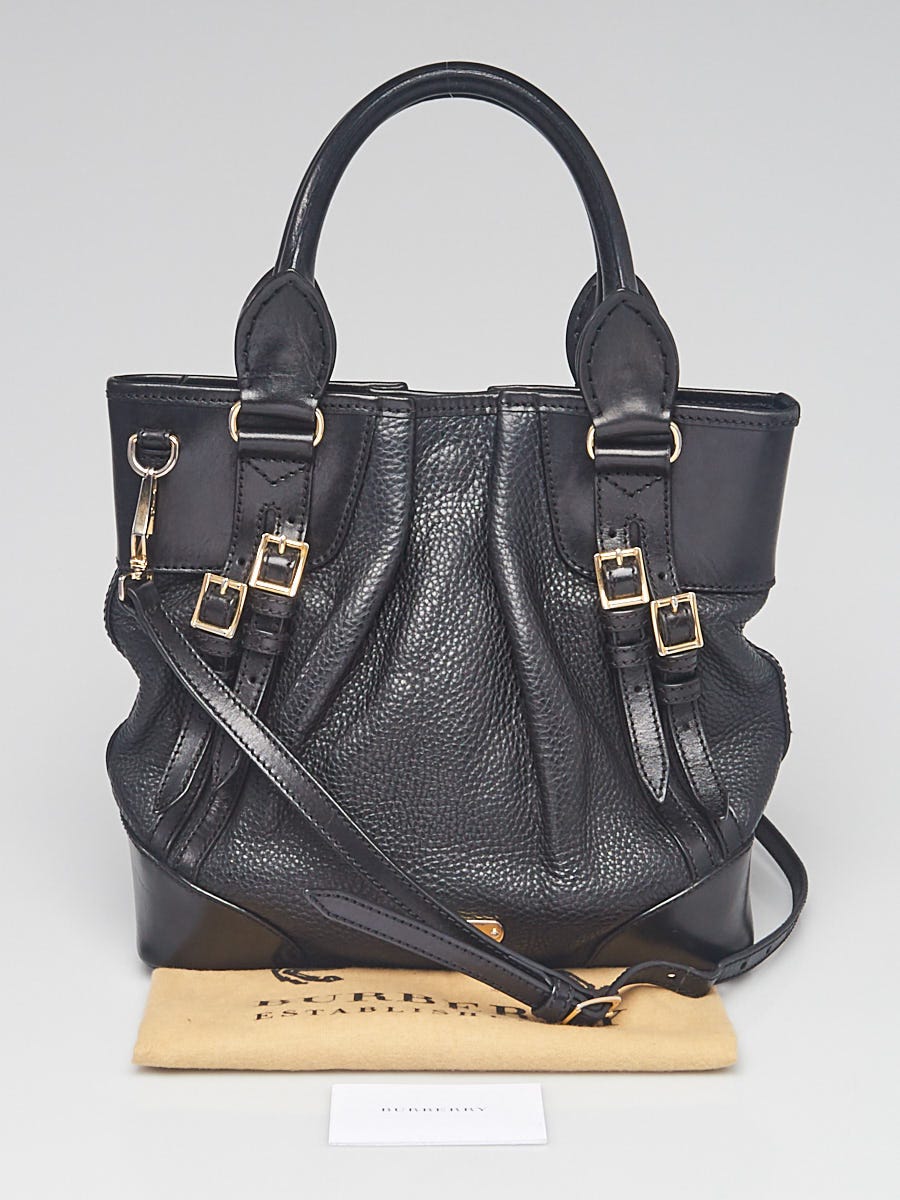 Burberry The Bridle Leather Shoulder Bag in Black