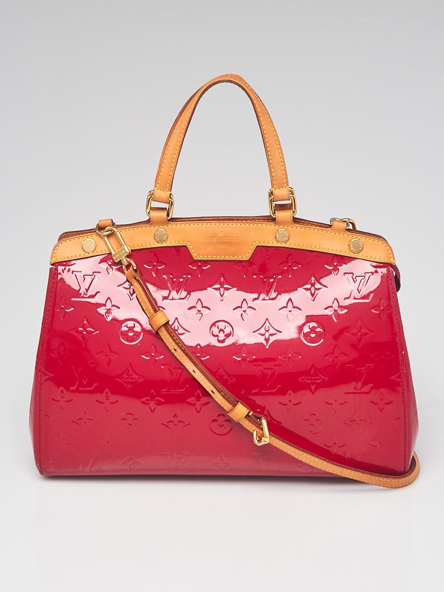 Louis Vuitton Monogram Vernis Brea MM Hand Bag Patent Leather Rose