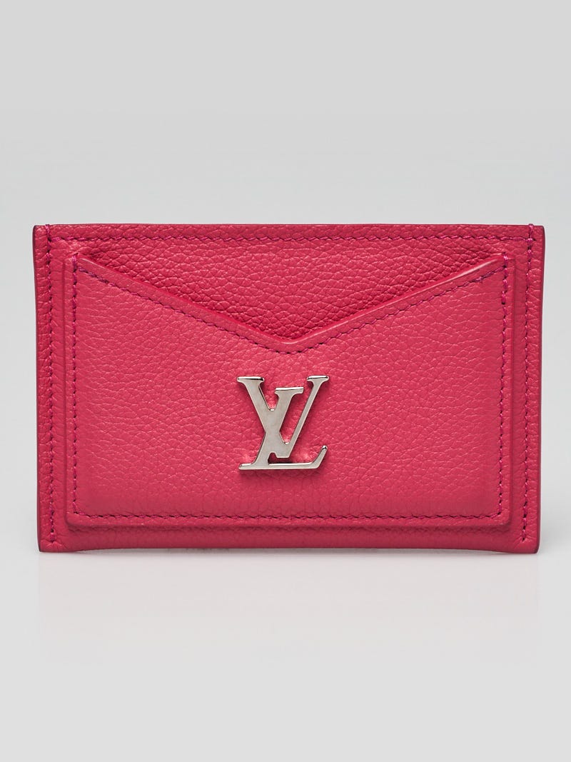 Louis Vuitton Hot Pink Leather Mylockme Card Holder Wallet
