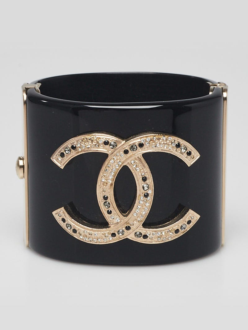 Chanel Black Crystallized Bangle For Sale at 1stDibs | chanel bangles for  sale, chanel bracelet black, chanel resin cuff