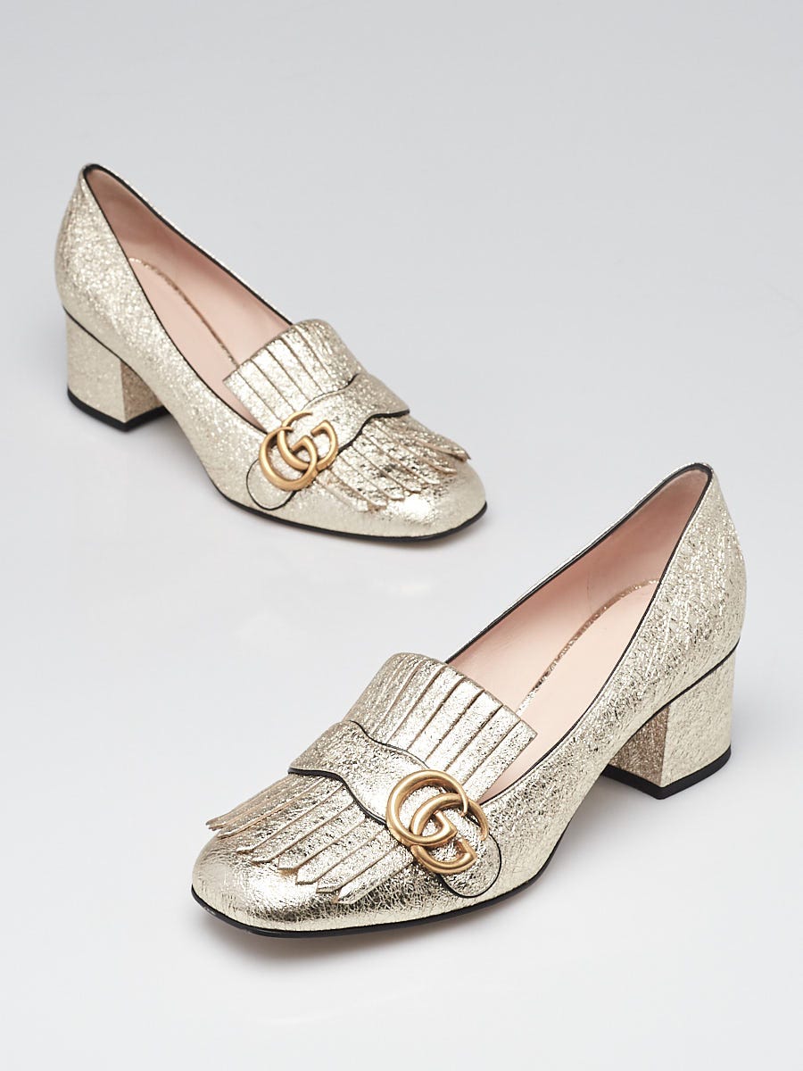 Gucci mid best sale heel loafers